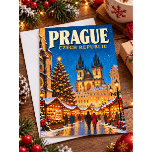Cartão Postal Praga República Tcheca Viagem Natal Vintage