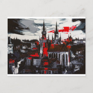 Cartão Postal Praga. Uma vista a partir da janela