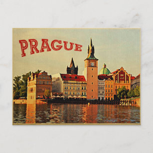 Cartão Postal Praga Viagens vintage