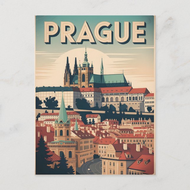 Cartão Postal Praga vintage (Frente)
