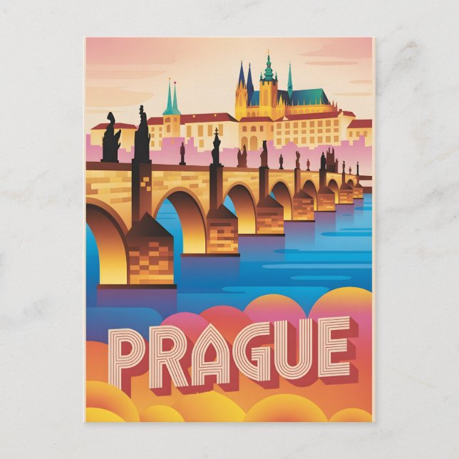 Cartão Postal Praga vintage (Frente)