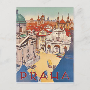 Cartão Postal Praga, vista real sobre o centro da cidade, viagen