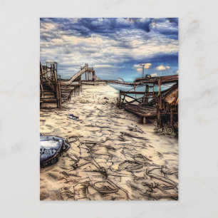 Cartão Postal Praia Abandonada Pós-Apocalíptica Vazia