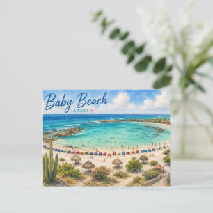 Cartão Postal Praia Baby Aruba Caribe Viagem lembrança
