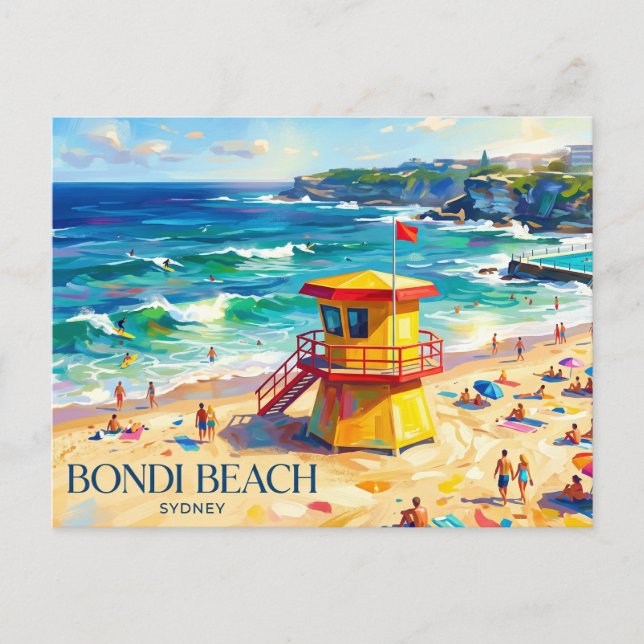 Cartão Postal Praia Bondi Austrália (Frente)