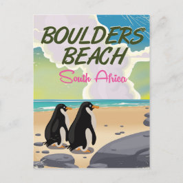 Cartão Postal praia boulders áfrica do sul desenho animado pôste