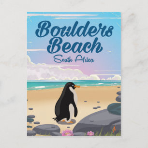 Cartão Postal praia boulders áfrica do sul desenho animado pôste