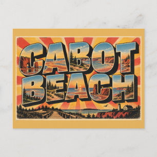 Cartão Postal Praia Cabot PEI Falésias de Arenito Dunas de Areia