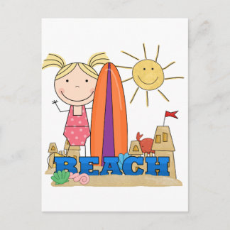 Cartão Postal PRAIA - Camisetas e presentes para garotas louras