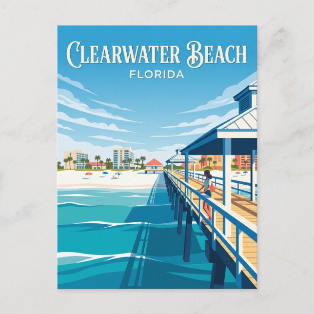 Cartão Postal Praia Clearwater EUA (Frente)
