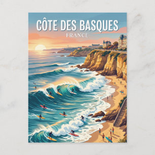 Cartão Postal Praia Côte des Basques França