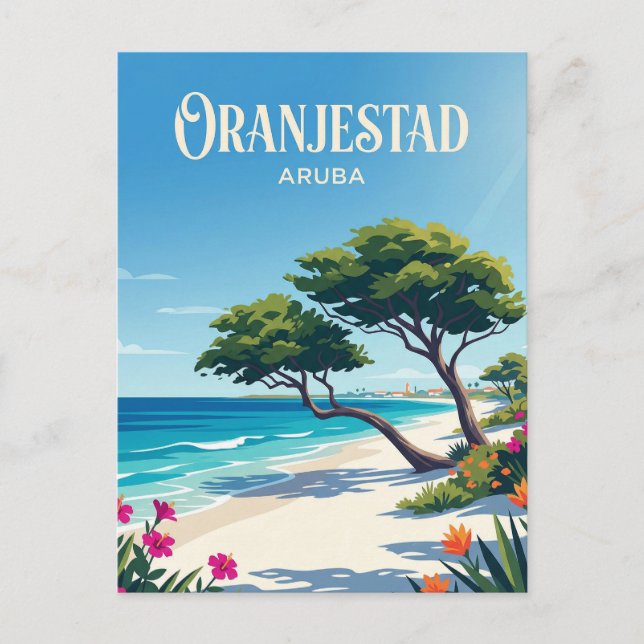 Cartão Postal Praia da Águia Aruba (Frente)