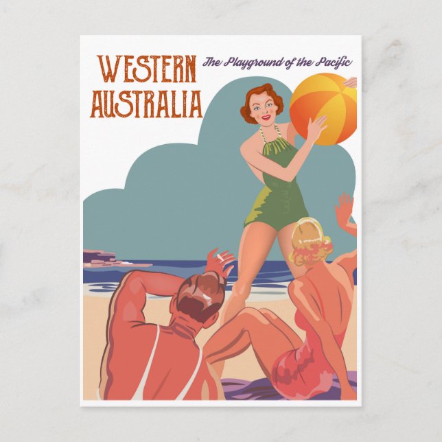 Cartão Postal Praia da Austrália Ocidental (Frente)