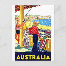 Cartão Postal Praia da Austrália, vista, pessoas no terraço, vin