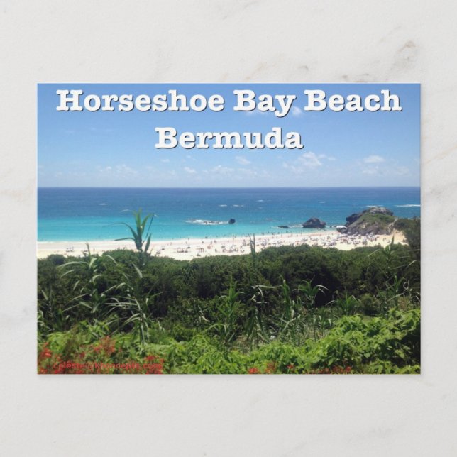 Cartão Postal Praia da Baía de Ferradura, Bermudas (Frente)