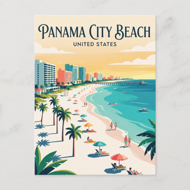 Cartão Postal Praia da Cidade do Panamá Flórida (Frente)