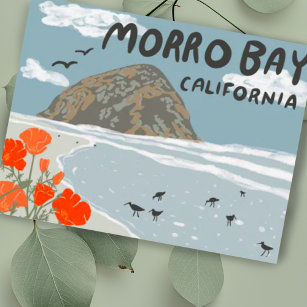 Cartão Postal Praia da Ilustração Central da Califórnia em Morro