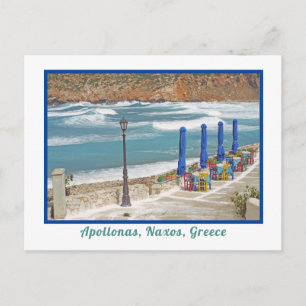 CARTÃO POSTAL PRAIA DE APOLLONAS, ILHA DE NAXOS, GRÉCIA