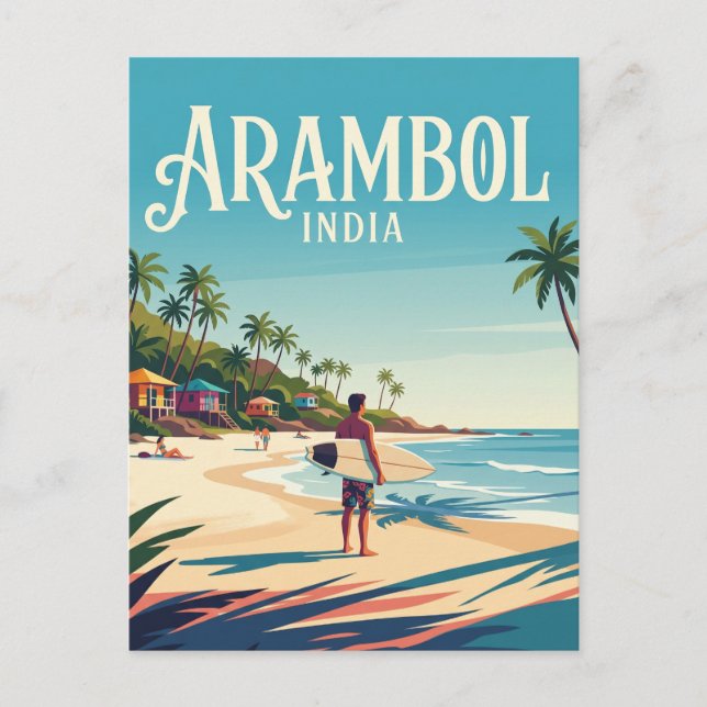 Cartão Postal Praia de Arambol Índia (Frente)