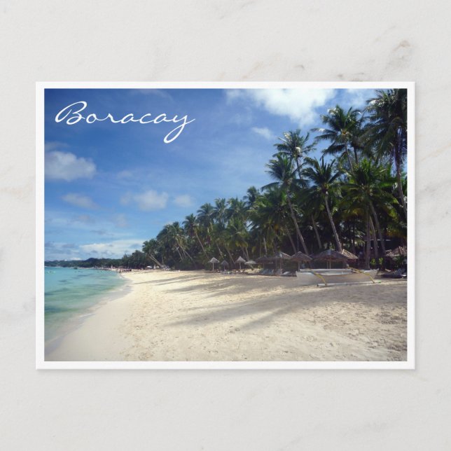Cartão Postal praia de boracay palms (Frente)