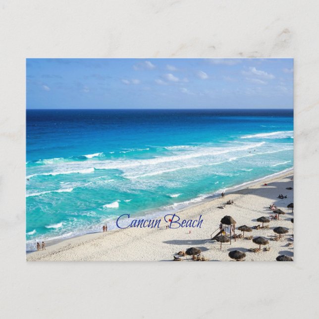 Cartão Postal Praia de Cancun, México (Frente)