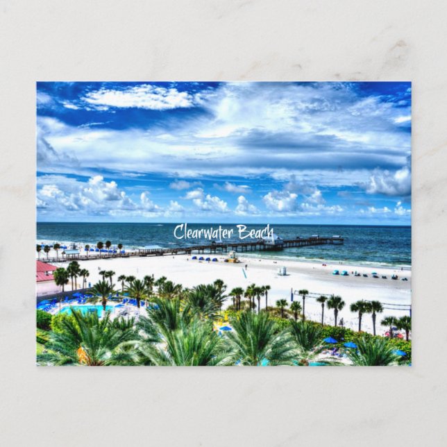 Cartão Postal Praia de Clearwater, Flórida,  (Frente)