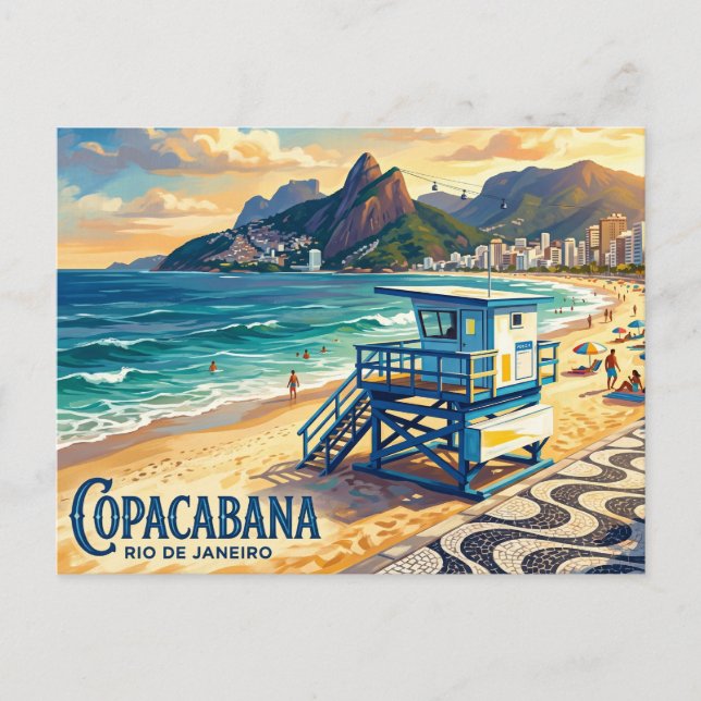 Cartão Postal Praia de Copacabana Brasil (Frente)