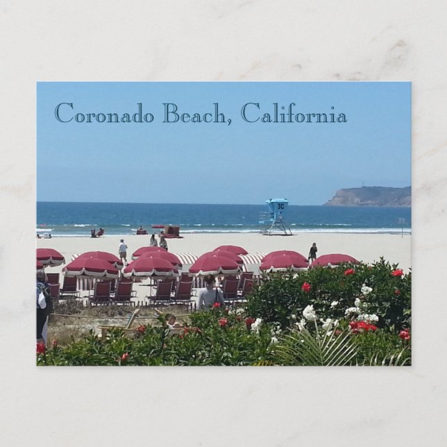 Cartão Postal Praia de Coronado no Hotel Del Coronado (Frente)