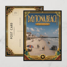 Praia de Daytona Flórida Arte Deco Vintage Era de 