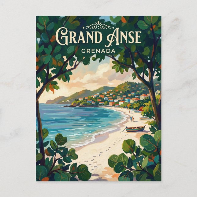 Cartão Postal Praia de Grand Anse Grenada (Frente)