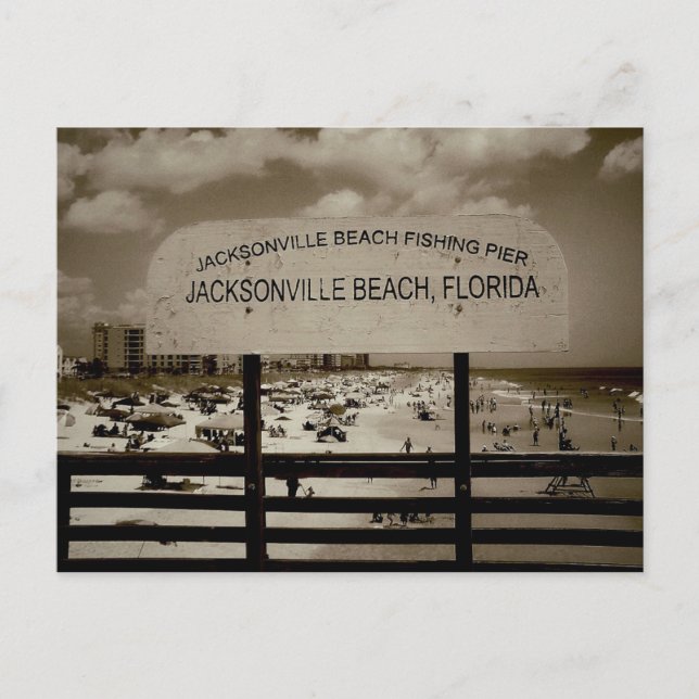 Cartão Postal Praia de Jacksonville, Flórida (Frente)