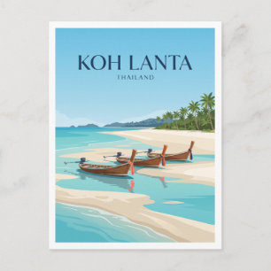 Cartão Postal Praia de Klong Dao Saladan Tailândia Presente de V