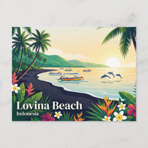Cartão Postal Praia de Lovina Indonésia
