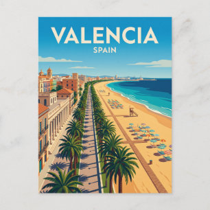 Cartão Postal Praia de Malvarrosa Espanha