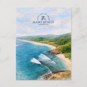 Cartão Postal Praia de Mawi Costa Sul de Lombok   Indonésia