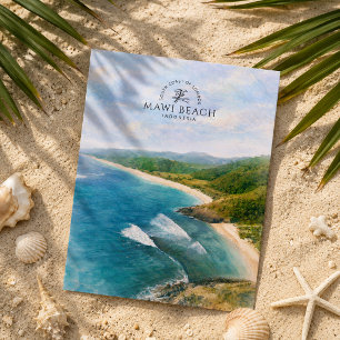 Cartão Postal Praia de Mawi Costa Sul de Lombok Indonésia