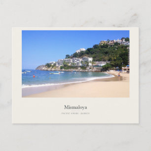 Cartão Postal Praia de Mismaloya e as Colinas Verdes de Jalisco