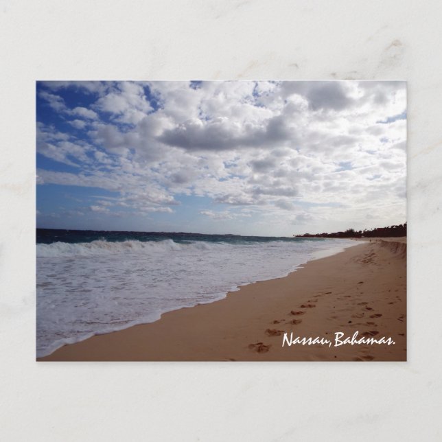 Cartão Postal Praia de Nassau,Bahamas (Frente)