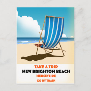 Cartão Postal Praia de New Brighton Merseyside