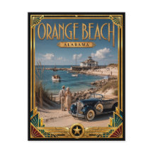 Praia de Orange Beach Alabama Arte Deco Vintage Er