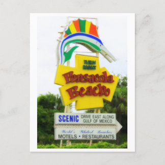 Cartão Postal Praia de Pensacola, na Flórida - Sinal de Viragem