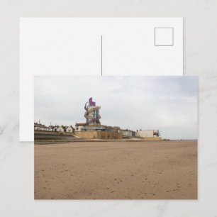 Cartão Postal Praia de Redcar e Beacon