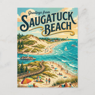 Cartão Postal Praia de Saugatuck Michigan