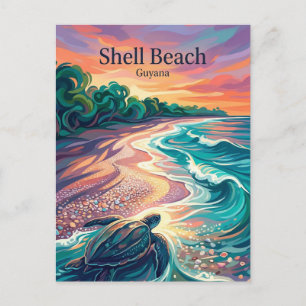 Cartão Postal Praia de Shell Guyana