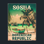 Cartão Postal Praia de Sosúa Dominicana - ‌ lembranças de Vintag<br><div class="desc">Design de praia de Sosúa. Sosua é uma cidade de resort na costa Caribe da República Dominicana. Design sunset com sua praia e mar de DR favoritos,  adequado para amantes de praia dominicanos,  especialmente aqueles que amam a praia de Sosúa.</div>
