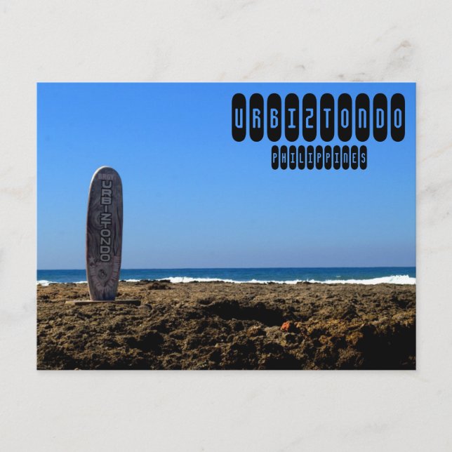 Cartão Postal Praia de Urbiztondo em La Union Filipinas (Frente)