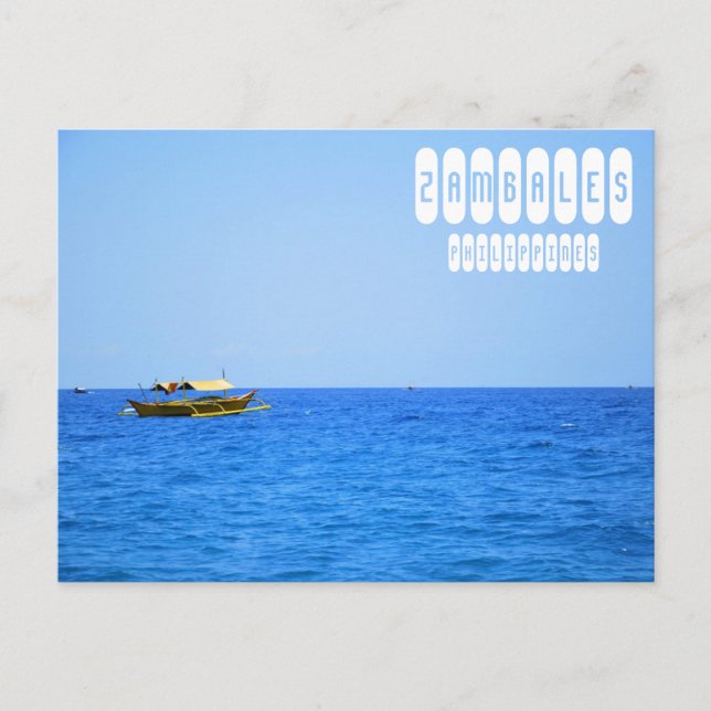 Cartão Postal Praia de Zambales nas Filipinas (Frente)