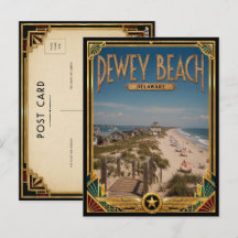 Praia Dewey Delaware Arte Deco Vintage Idade Doura