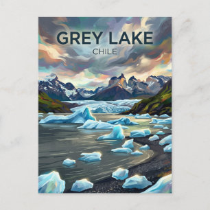 Cartão Postal Praia do Lago Grey Chile