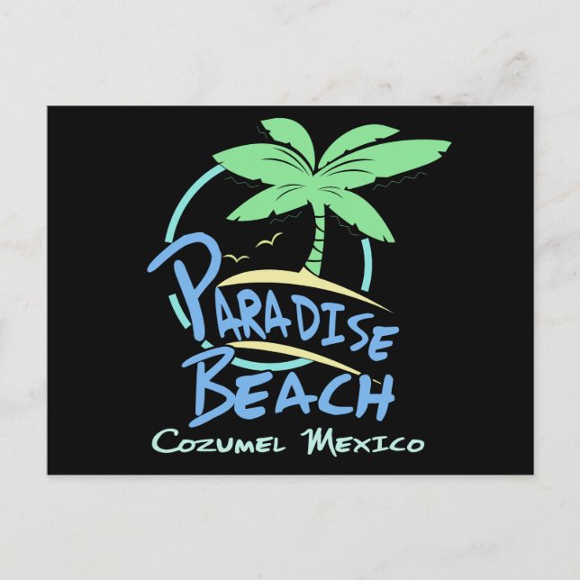 Cartão Postal Praia do Paraíso Cozumel México Férias de Cruzeiro (Frente)